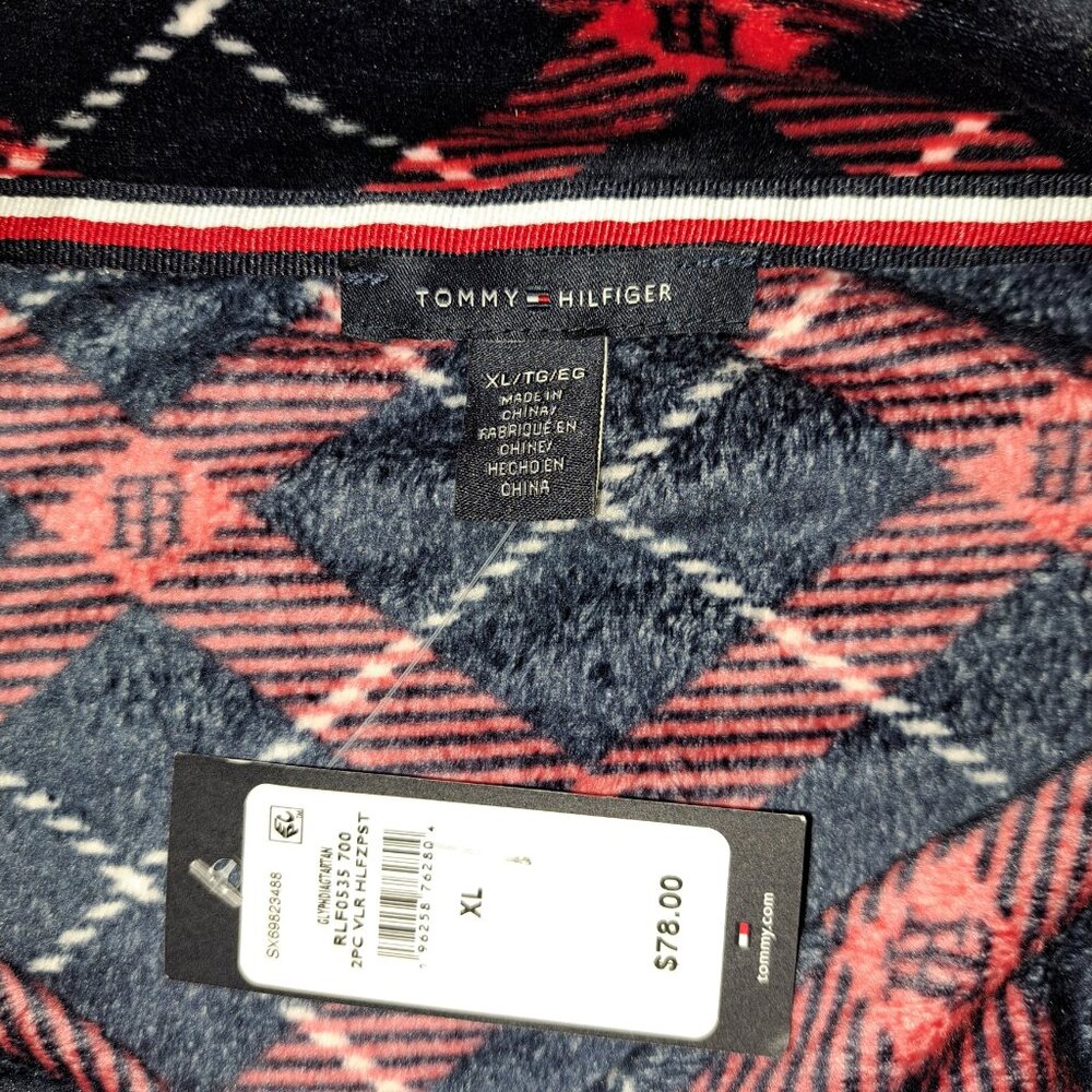 NWT Tommy Hilfiger Long Sleeve Collared Velvet/Velour Zippered Shirt XL - Picture 4 of 10